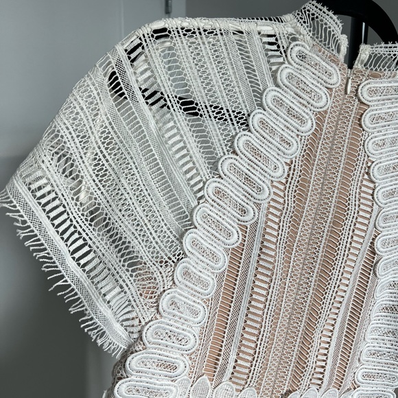 ACLER Tan & White Asymmetrical Midi Dress - Picture 4 of 4